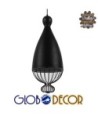 GLOBOSTAR® CARNEL 01106 Vintage Κρεμαστό Φωτιστικό Οροφής με Ντουί 1 x E27 AC 220-240V IP20 - Μαύρο - Μ26 x Π26 x Υ70cm
